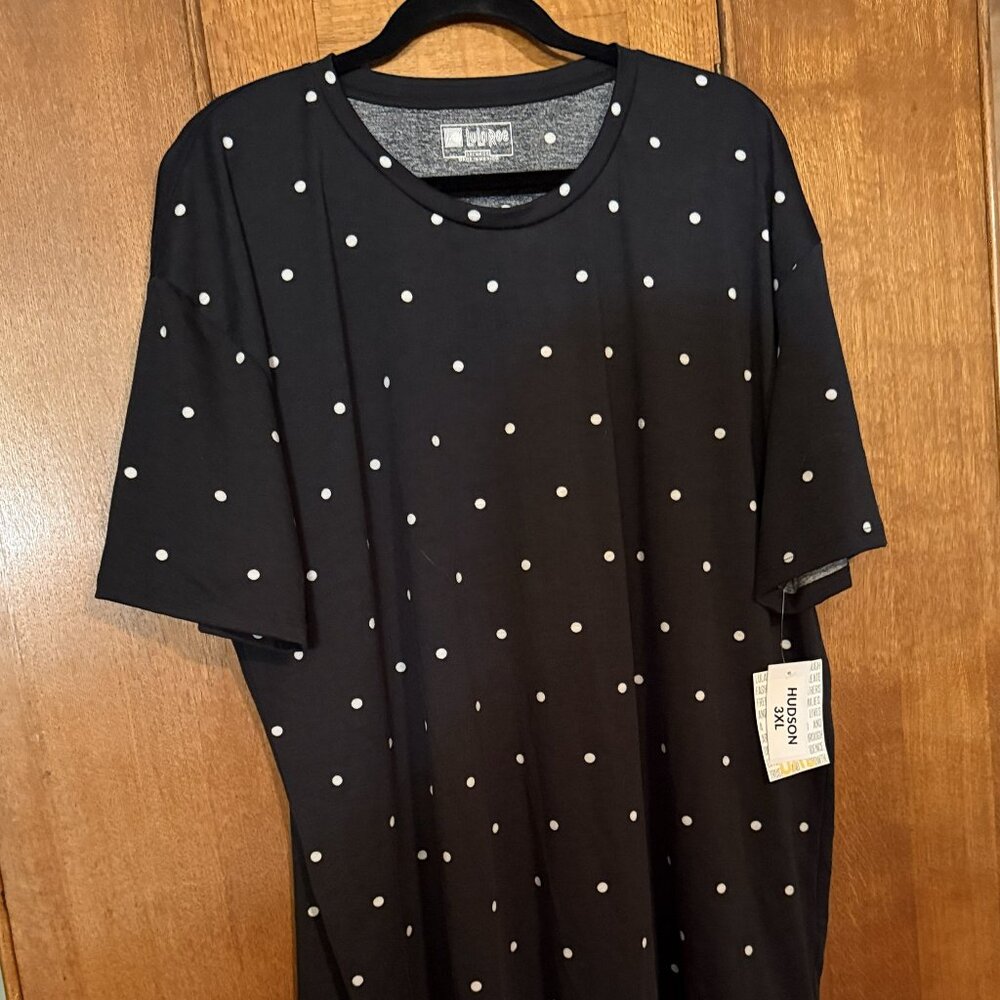 LuLaRoe Hudson 3XL Black & White polka Dots